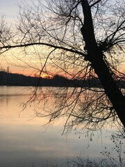 Fototapeta premium sunset on the river