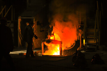 Metallurgical plant. The blast furnace liquid metal