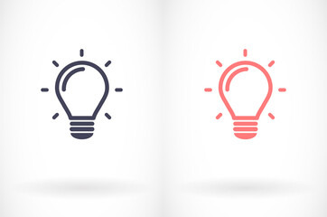 lightbulb icon 10 EPS. lorem ipsum Flat Design JPG