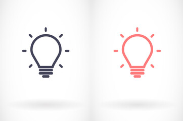 lightbulb icon 10 EPS. lorem ipsum Flat Design JPG