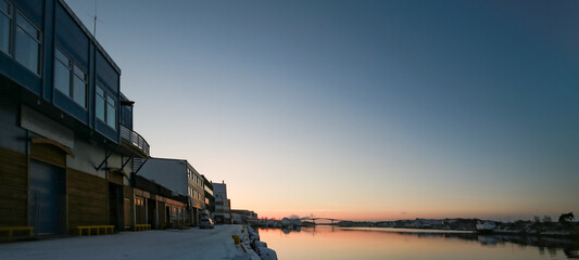 Cold weather in Bronnoysund, Northern Norway