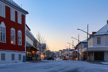 Cold weather in Bronnoysund, Northern Norway