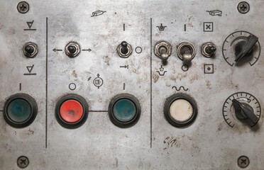 control panel of the old machine at the factory