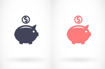 piggy bank vector icon. lorem ipsum Flat Design JPG