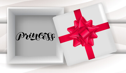 Princess brush lettering. Vector stock illustration for poster or banner