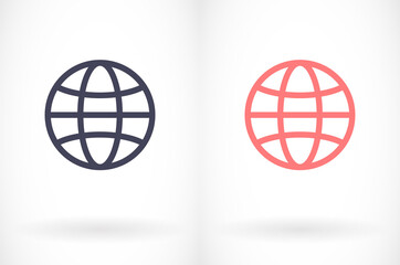 Globe icon vector. lorem ipsum Flat Design JPG