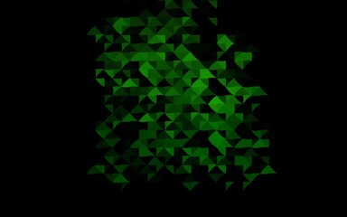Dark Green vector background with triangles.