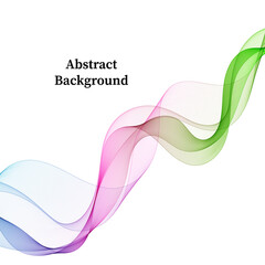 Colored abstract wave. Curves isolated on white background. eps 10