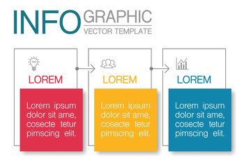 Vector infographic template, 3 steps or options. Data presentation, business concept design for web, brochure, diagram.