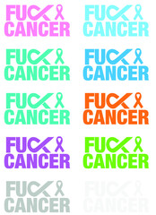 Fuck Cancer vector logo set

