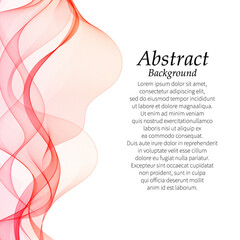Vector abstract red wave background for brochure design. eps 10