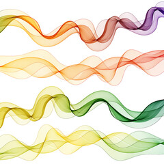 set abstract color wave smoke transparent smooth vector. eps 10
