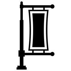 
A glyph icon image denoting billboard 
