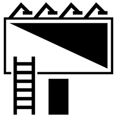 
A glyph icon image denoting billboard 
