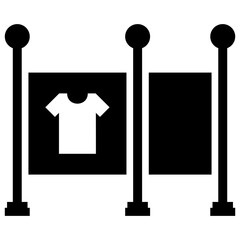 
A glyph icon image denoting billboard 
