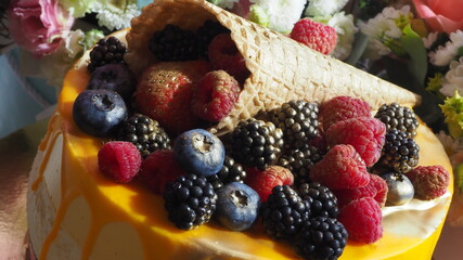Berry abundance birthday cake for children