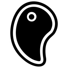 
Meat piece known as raw steak 
