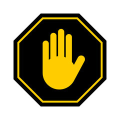 Obraz premium Stop Sign with Hand Icon. Vector Image.
