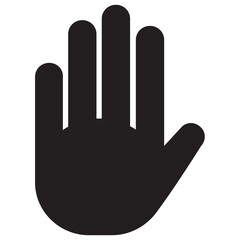 
Hand palm raised with stop sign
