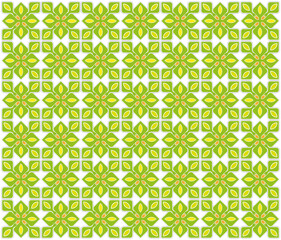 medieval green and yellow floral pattern