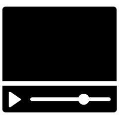 
Screen with video player symbol to play video 
