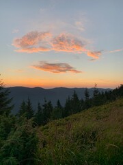 sunset in the mountains