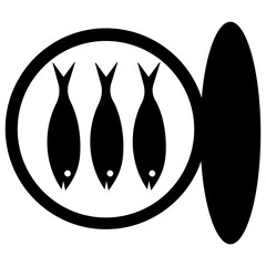 
Seafood inside a frying pan known as fried fish 
