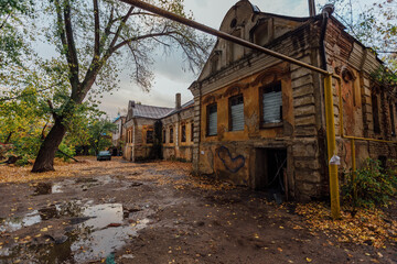 Old abandoned haunted mansion. Former mercant Gardenin house, Voronezh
