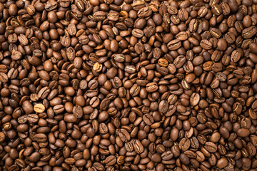 Coffee beans texture for background.