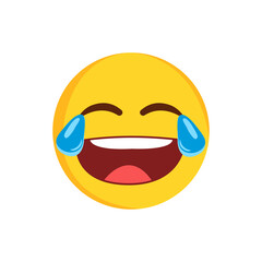 laughing emoji face. Smile emoji - Vector illustration