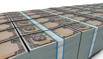3D Pile of 1000 Bangladesh Taka Money banknote