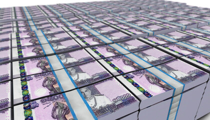 3D Large Stack of Cambodia Riels Banknote