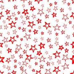 Seamless vector pattern with stars. For Christmas packaging, 