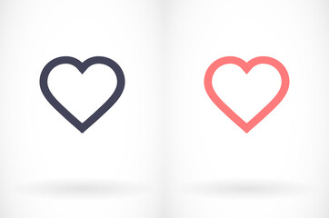 Heart vector icon. Outline love vector icon signs isolated on a background. vector icon Gray black graphic shape line art for romantic wedding or vector icon valentine gift.