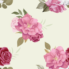 Beautiful floral seamless pattern Premium Vector