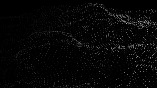 Dinamic wave of dots. background. 3D futuristic illustration.