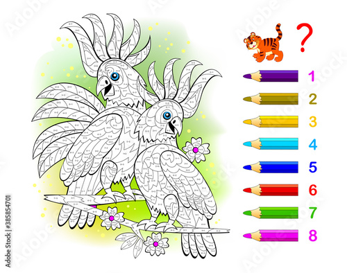 Download Math Education For Little Children Coloring Book Mathematical Exercises On Addition And Subtraction Solve Examples And Paint The Parrots Developing Counting Skills Worksheet For Kids Wall Mural Nataljacernecka