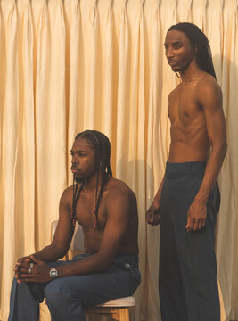 Portrait Of Two Black Male Models With Braids