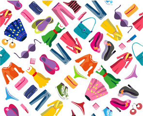 Clothing - vector seamless background