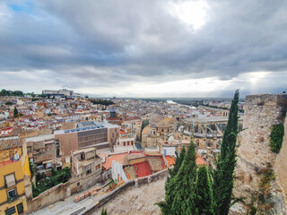 View on historic Tortosa city from above