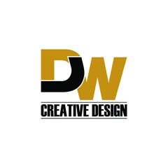 Letter DW simple logo design vector