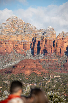 View Of Sugarloaf Mountain From Sedona Airport, Couple In Foreground