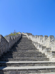 Stairs at the Great wall of China at Huanghuacheng