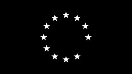 Loading circle icon with stars, isolated on white background, animation with alpha channel. - Powered by Adobe