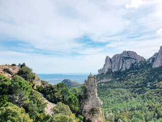 Fototapeta premium Goat statue on the top of the mountain