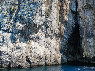 Cliffs and natural sea cave near Portovenere, Italy