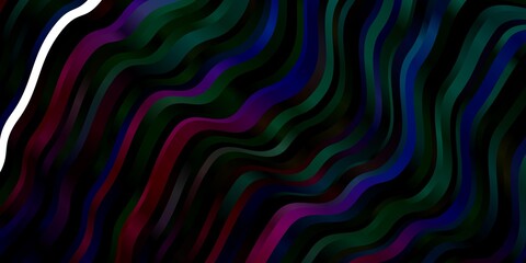 Obraz premium Dark Multicolor vector background with wry lines.