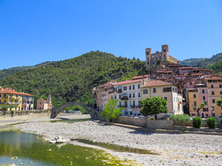 Beautiful view of Dolceacqua, an Italian village near the french border