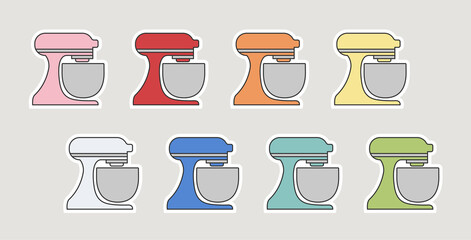 Illustrated Kitchen Mixer Vector icon