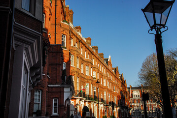 Fototapeta na wymiar red brick houses, London